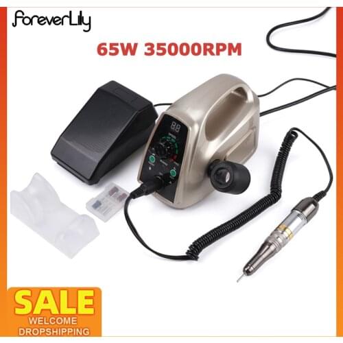 65W 35000rpm Strong Electric Nail Drill Manicure Pedicure Machine Nail Gel Cutter Grinding Device Nail Polisher Nail Drill Bits