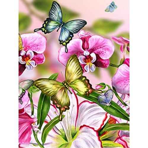 Butterflies Flowers Diamond Painting Round Full Drill Animal Insects Floral Nouveaute DIY Mosaic Embroidery 5D Cross Stitch