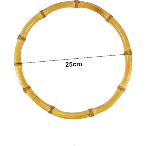 25 Cm Big Size Round Shape Bamboo Handles Purse Frame Bag Portable Handbag Handles Rattan Obag Hanger Frame Wholesale Price