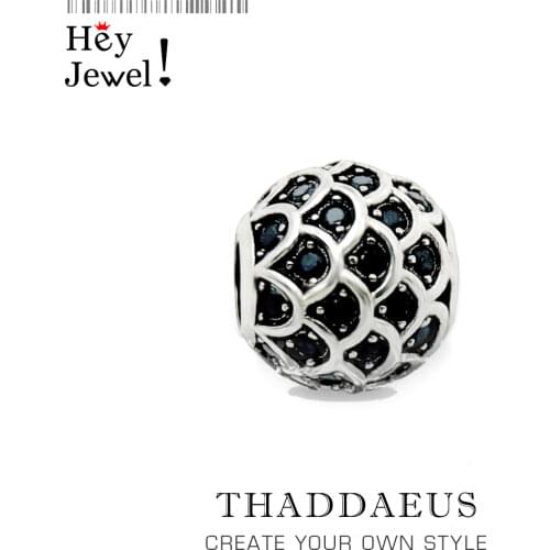 Beads Black Fish, Silver & Rhinestone Beads Fits Bracelet Europe Necklace Jewelry Accessories Gift For Women & Men