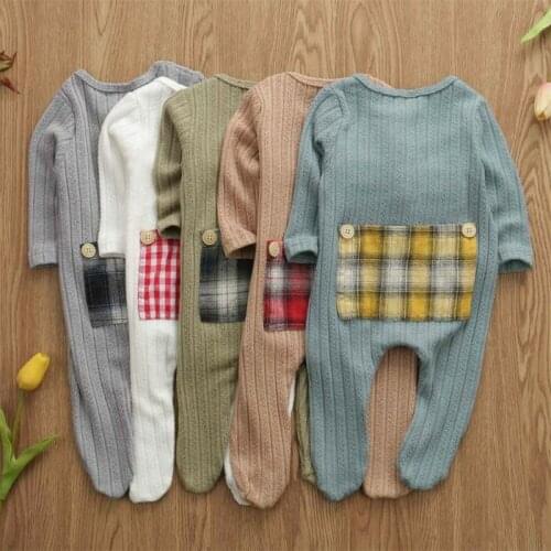 0-9M Newborn Kid Baby Boy Girl Clothes Long Sleeve Knitted Romper Cute Cotton Lovely Jumpsuit Sweet Body Top Outfit