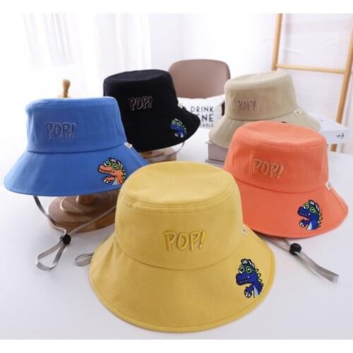 Doitbest 2 to 5 years old boy girl Bucket fishing Hats autumn POP dinosaur Spring kids children fisherman hat