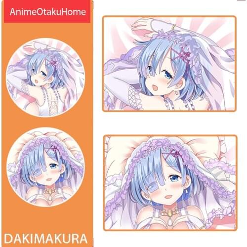Anime Re:Life in a different world from zero Rem Hugging Double-Sided Printed Pillowcase Otaku Bedding Decoration Dakimakura