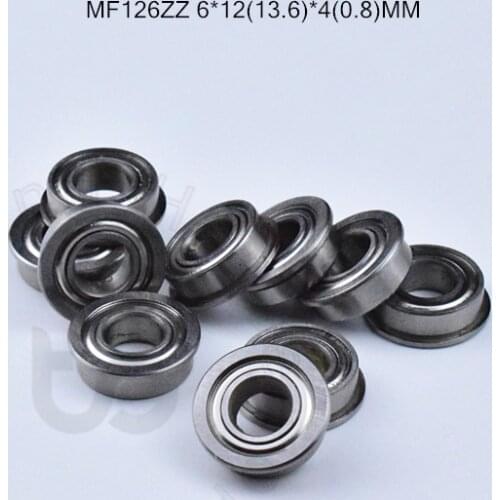 MF126ZZ 6*12(13.6)*4(0.8)MM 10pieces free shipping bearing F618/6*3 LF1260ZZ ABEC-5 Flange bearing chrome steel bearing