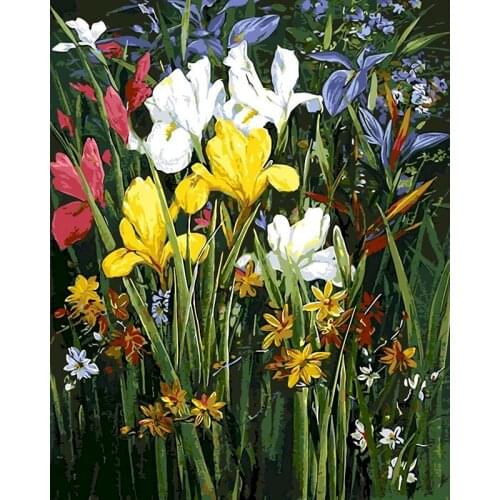 GATYZTORY Painting By Number Yellow Narcissus Drawing On Canvas Paint By Number Flower Kits Handmade Gifts
