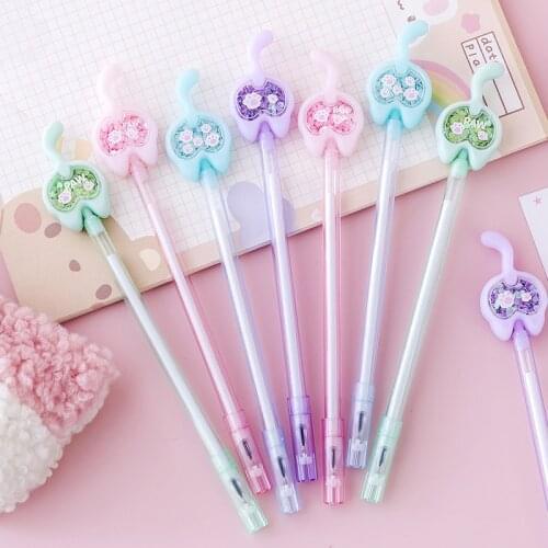 36 pcs/lot Kawaii Cat Paw Butt Sequins Gel Pen Cute 0.5mm black ink Signature Pens Office School Writing Supplies Promotion Gift
