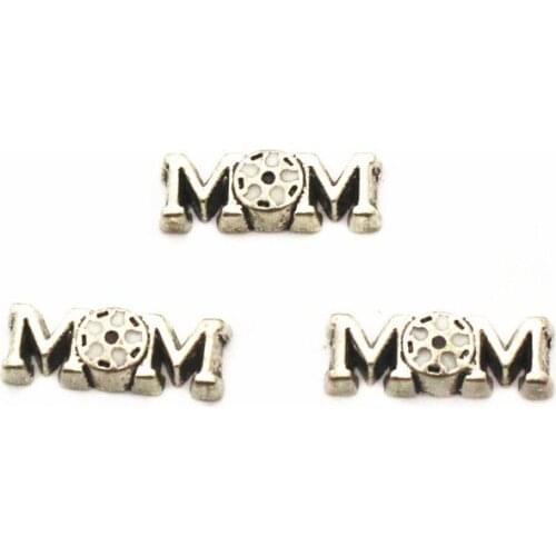 Hot selling 10pcs/lot Charms football MoM Floating Charms Floating Memory charms Lockets DIY Jewelry
