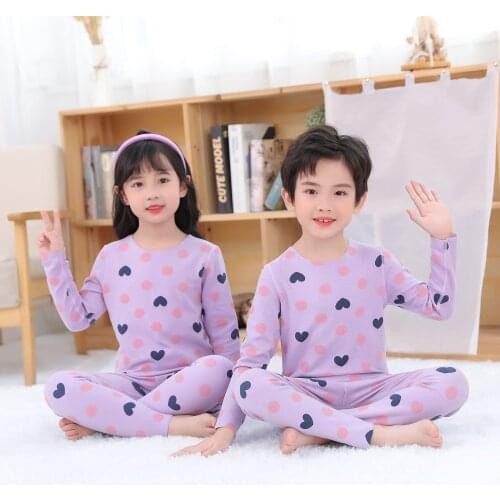Girls Pajamas Sets Childrens Thermal Underwear 2pcs 2021 Autumn Winter Kids Pyjamas Teens Boys Casual Sleepwear Babys Homewear
