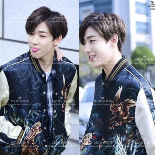 Hot New male Personality Printing Slim Coat GD Superstar The same stand collar jackets men and women couple baseball jacket A269