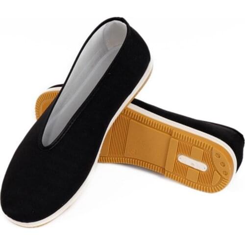 Mens Traditional Chinese Kung Fu Cotton Cloth Tai-chi Old Beijing Casual Shoes