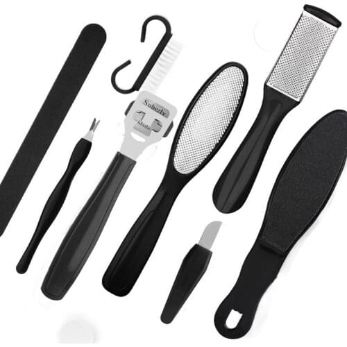 10/8 in 1 Foot Care Kit Pedicure Tools Set Stainless Steel Foot Rasp Dead Skin Remover Clean Toenail Professional Home Foot File