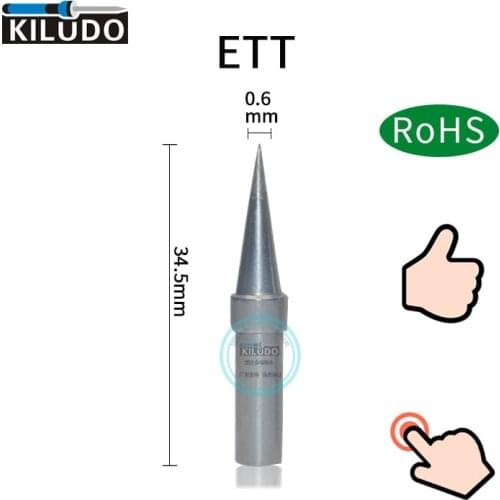KILUDO 5pcs ETT 0.6mm Soldering Tips Set High Strength For Weller WESD51/50/ WCC100