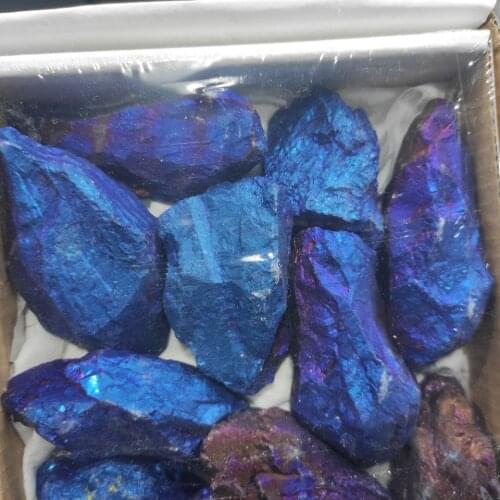 Natural Colorful Electroplating Crystal Raw Stone Natural Crystal Healing Ore Specimen Quartz Reiki Jewelry Pendant DIY Gift