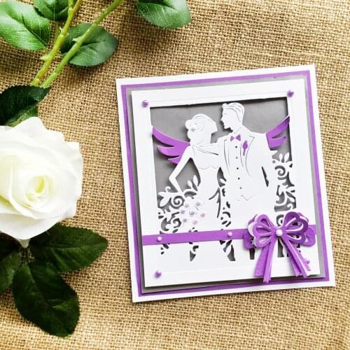 Bride Bridegroom Borde Bow Metal Cutting Dies Decorative Scrapbooking Steel Craft Embossing Paper Cards Photo Stencils Dies