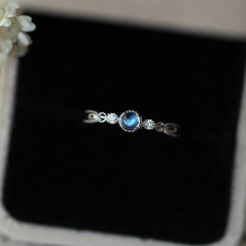 New original designer craft moonstone opening adjustable ring exquisite aristocratic light luxury charm lady brand jewelry