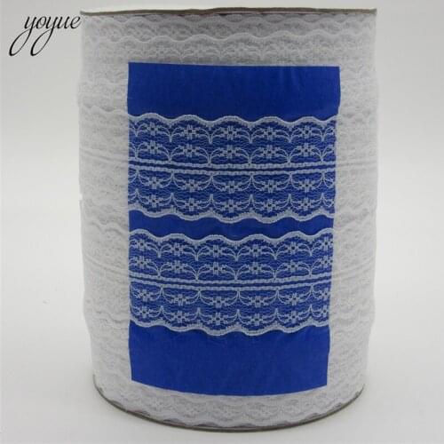 Wholesale 300 yards/Roll White Lace Ribbon Tape Width 45MM Trim Embroidered Net Cord For Sewing Decoration african lace fabric