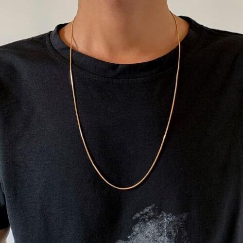 Ingemark Minimalism Thin Chain Necklace for Women Men Collier Femme Vintage Simple Punk Multi-size Choker Necklace Goth Jewelry