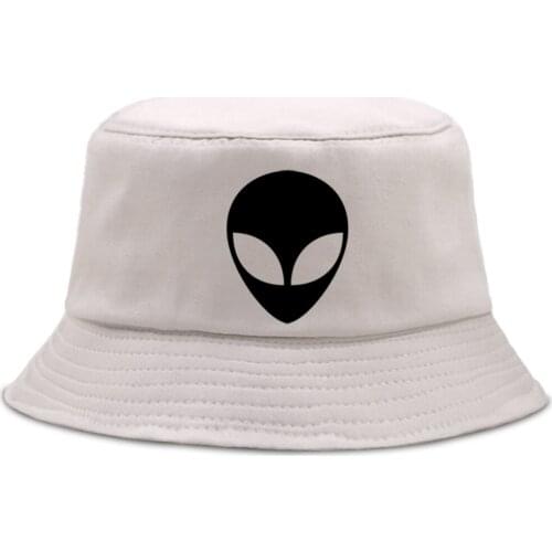 Alien Print Foldable Bucket Hat Unisex Beach Hat Street Headwear Fisherman Outdoor Panama Cap Sunscreen Men Woman Fishing Hat