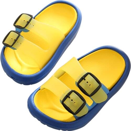 Summer childrens slippers boys beach sandals baby home slippers home flat bottom flip flops childrens non-slip casual shoes