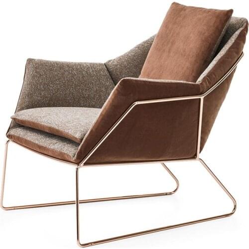 Zq Nordic Iron Art Sofa Leisure Single-Seat Sofa Chair Modern Minimalist Lazy Sofa