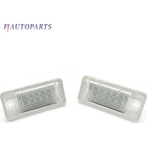 Pair LED Licence Plate Lights Lamp For Audi A3 S3 A4 B6 B7 S4 A6 C6 S6 Q7 4L Canbus 8E0807430A 8E0943021B