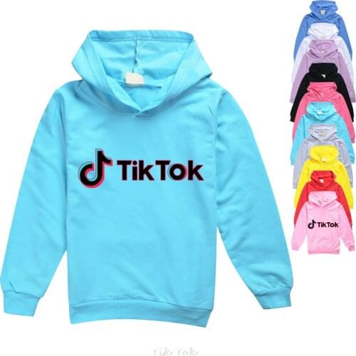 Tik Tok Cartoon Girls Kids Colorful Autumn Hoodie Child Baby Long Sleeve Outer Coat Tops Sweatshirt Fashion Clothes