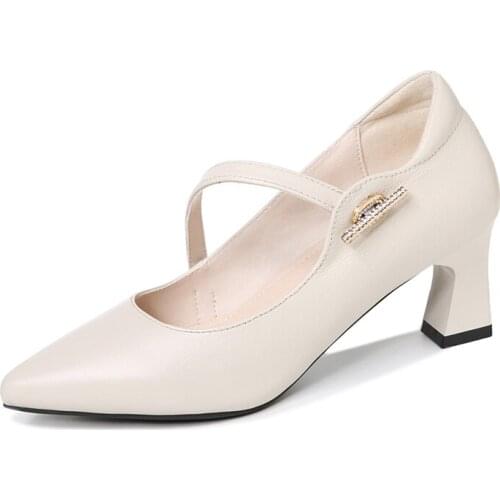 Pointed Thick-Heeled Shoes With Set Feet Solid Color WomenS Shoes Waterproof Platform WomenS Shoes