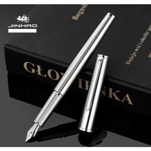 JinHao 96 Stainless steel Fountain Pen Elegante Signature Calligraphy Stationery Supplies Ink Pens New