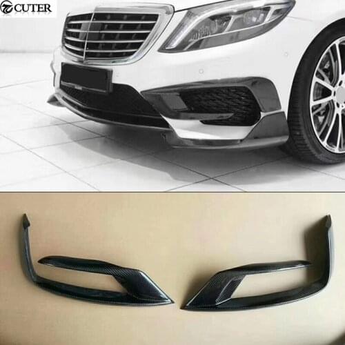 W222 S63 S65 S500 Carbon fiber Front bumper Side Fender Air Vents Moulding Trims for Benz W222 S600 S320 S63 AMG bumper 14-18