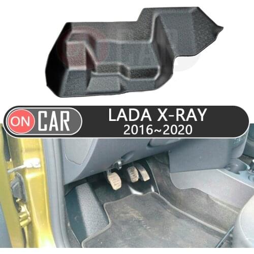 Protective cover plate under pedals for Lada X-Ray 2016~2020 guard protector sticker car styling decoration protection