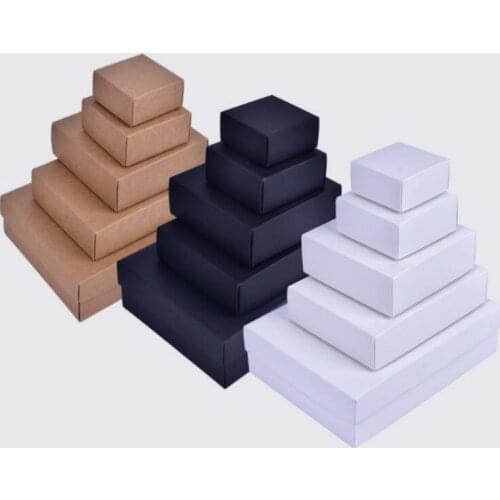 10pcs Craft Kraft Paper Box Packaging Box Wedding Party Small Gift Candy Jewelry Package Boxes For Handmade Soap Storage