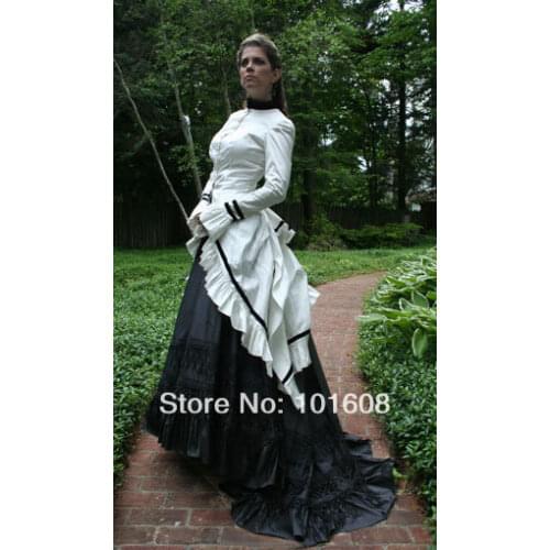 1860S Victorian Corset Gothic/Civil War Southern Belle Ball Gown Dress Halloween dresses US 4-16 V-1252