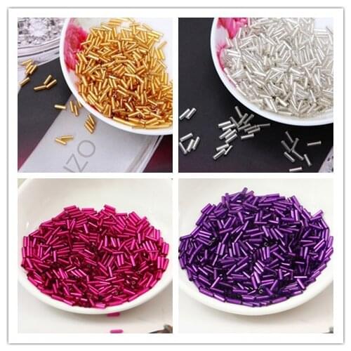 2017 Hot Sale 2*6MM 60g/1440pcs Silver Core Czech Glass Seed Bugle Beads Jewellery Garment Accessory 23 Nice Colors Available
