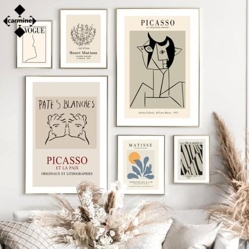 Picasso Abstract Lines Canvas Painting Modern Wall Art Posters and Prints Matisse Art Picture On Canvas for Home Interior Decor