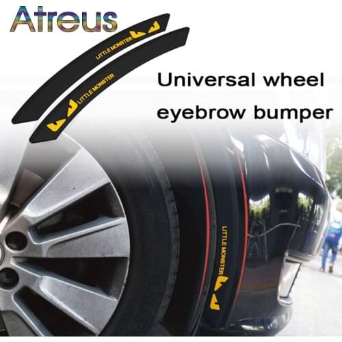 Atreus 2pcs Car Wheel Eyebrow Anti-collision Strip Decoration for Volkswagen BMW E39 Mini Cooper Audi A4 A5 Ford Fiesta Kuga