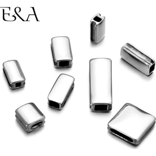 4pcs 316L Stainless Steel Small Hole Beads Metal Slider Charm Spacer Beads For Jewelry Making Beaded Bracelet DIY Accessories