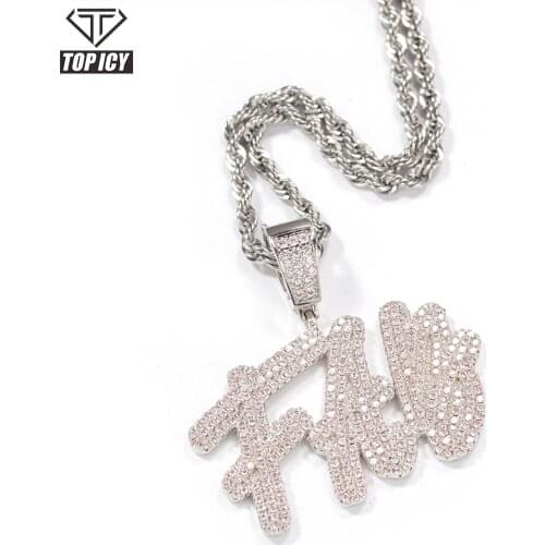 Top Icy Luxury PersonLetters Cz Custom Name Pendant Necklaces Pendant Iced Out Personalized Name HipHop Jewelry Gift