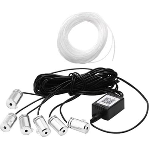 RGB LED Strips Light APP Bluetooth Control for Car Interior Atmosphere Light Lamp DIY Music 8M Fiber Optic Band