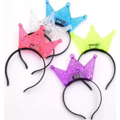 Colorful Princess Hollow projection Crown LED Flashing Headband Kids Adults Light Up hair Accessories Rave Glow Party Supplies