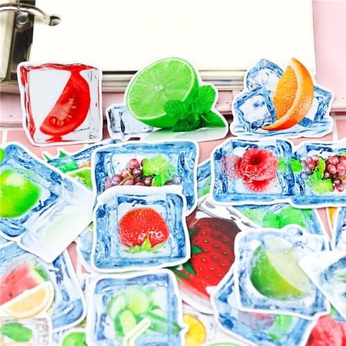 30pcs/pack Kawaii Fruit ice cubes Waterproof Journal Decorative Stationery Craft Stickers Scrapbooking DIY Diary Album Label