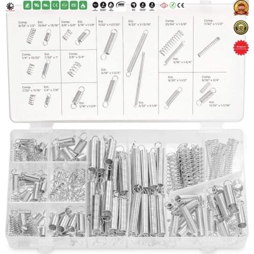 Spring Assortment Set,Zinc Mechanical Plated Compression and Extension Springs for Repairs,Spring Assortment Kit,Hardware