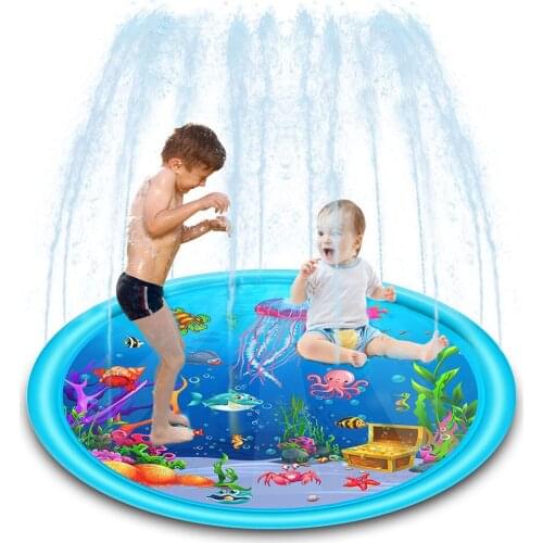 Inflatable Splash Pad Sprinkler Outdoor Beach Ocean World Water Fun Splash Pad 3 In 1 Wading Pool For Backyard Boys Girls