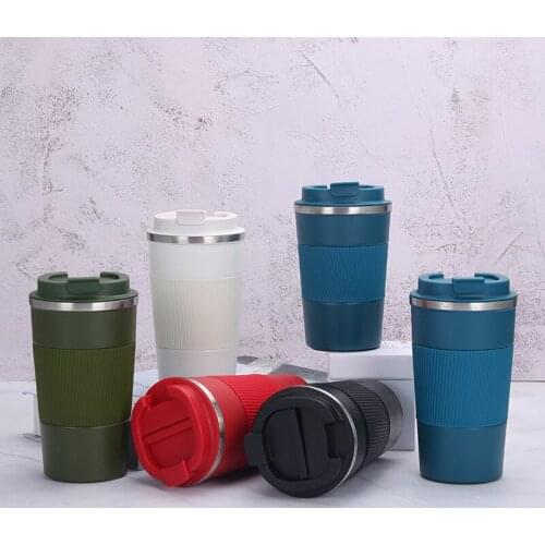New stainless steel coffee cup creative mug double-layer vacuum insulation cup business car water cup