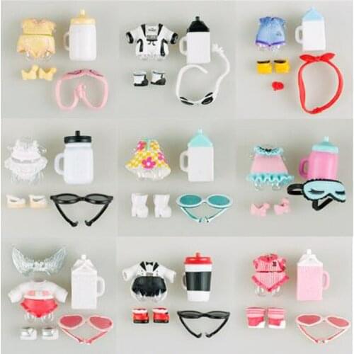 10sets/lot New Arrivals Big Sister Doll Clothes Shoes Glasses Bottles Accessories Set Dolls Original Kids Gift