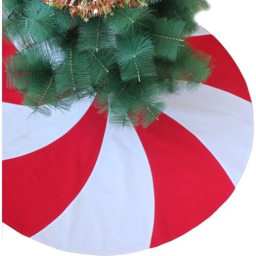 EXTRA LARGE 50" Patchwork Red and White Lollipop Design Christmas Tree Skirt