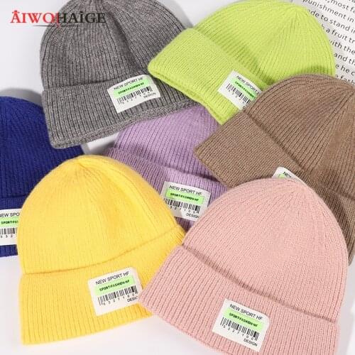 2021 autumn hat winter hat fashion color knitted hat woman hat man hat couple hat outdoor travel warm cotton hat skullies beanie