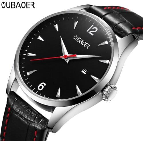 OUBAOER Original Luxury Brand Military Watch Quartz Watch Men Analog Date Clock Leather Strap Relogio Masculino erkek saat reloj