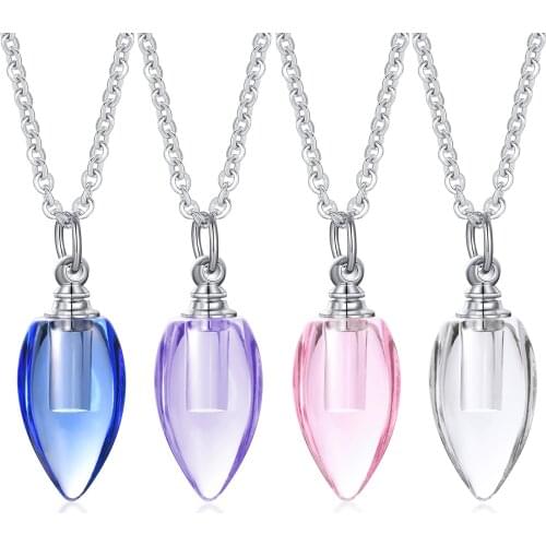Teardrop Memorial Ashes Urn Necklaces for Women, Waterdrop Cremation Jewelry, Glass Keepsake Pendant Locket for Ashes