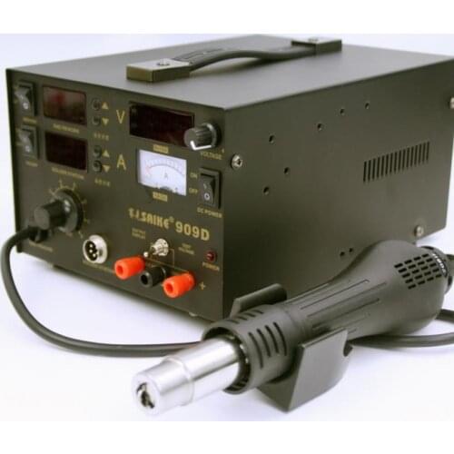 Soldering iron+Hot Air Gun+Power Supply 220V/110V SAIKE 909D Soldering/Hot air gun rework station 3 in 1