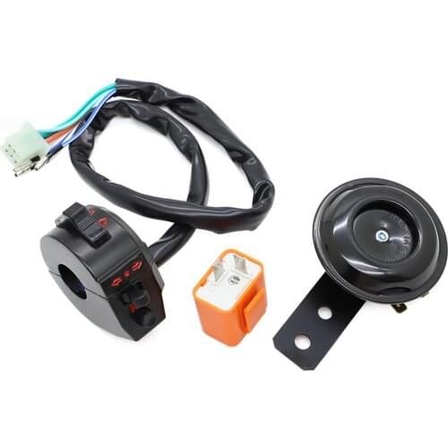 Motorcycle Handlebar Switch Universal Light Turn Signal Headlight Switch Flasher Relay Horn for Honda Yamaha Suzuki Kawasaki